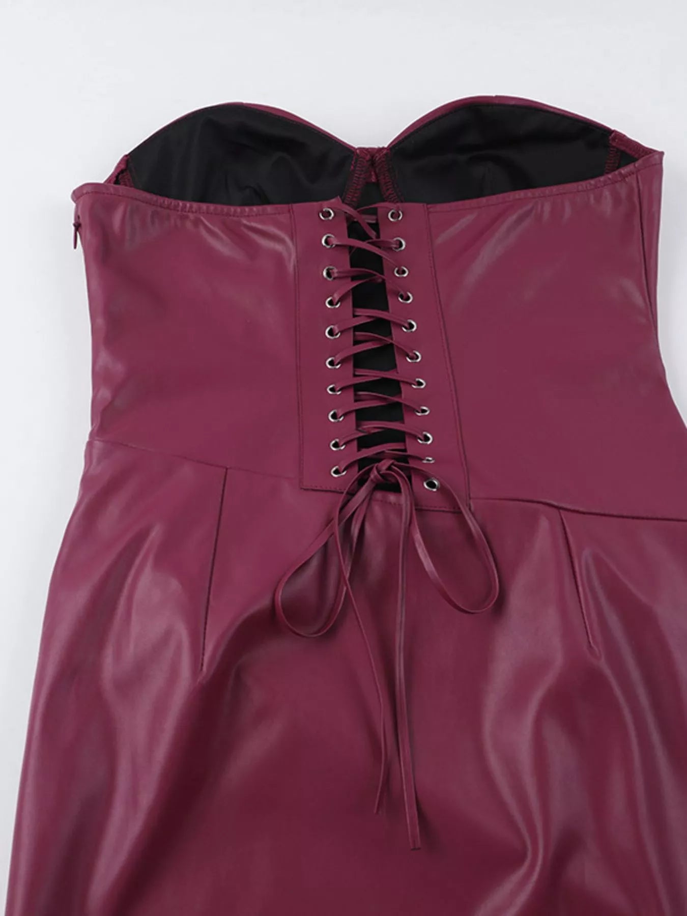 Tube Leather Bodycon Maxi Dress