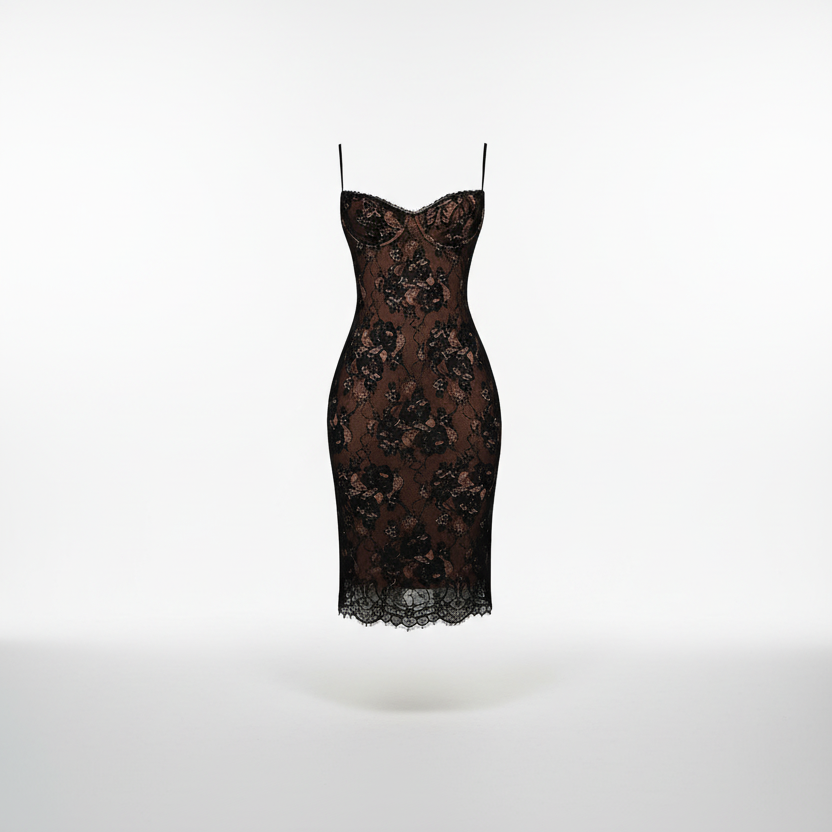 Lace Bodycon Midi Dress