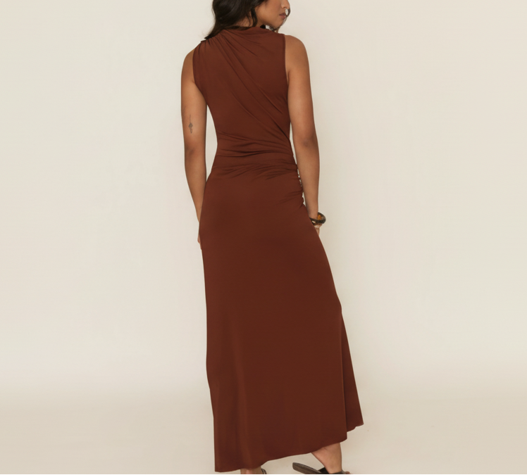 Draped Bodycon Maxi Dress