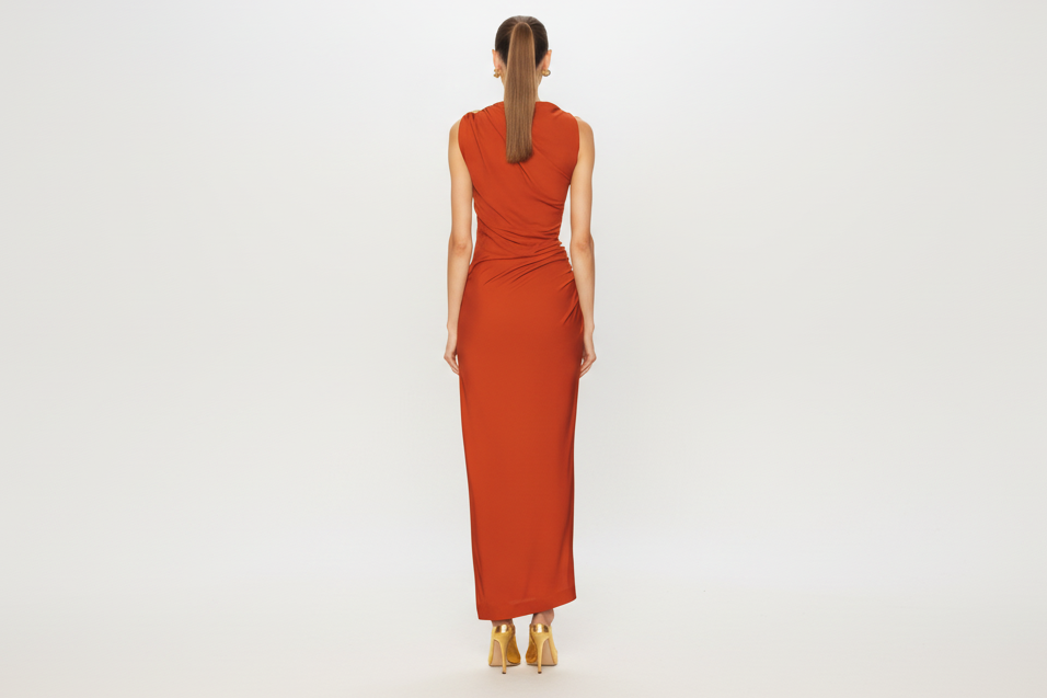 Draped Bodycon Maxi Dress