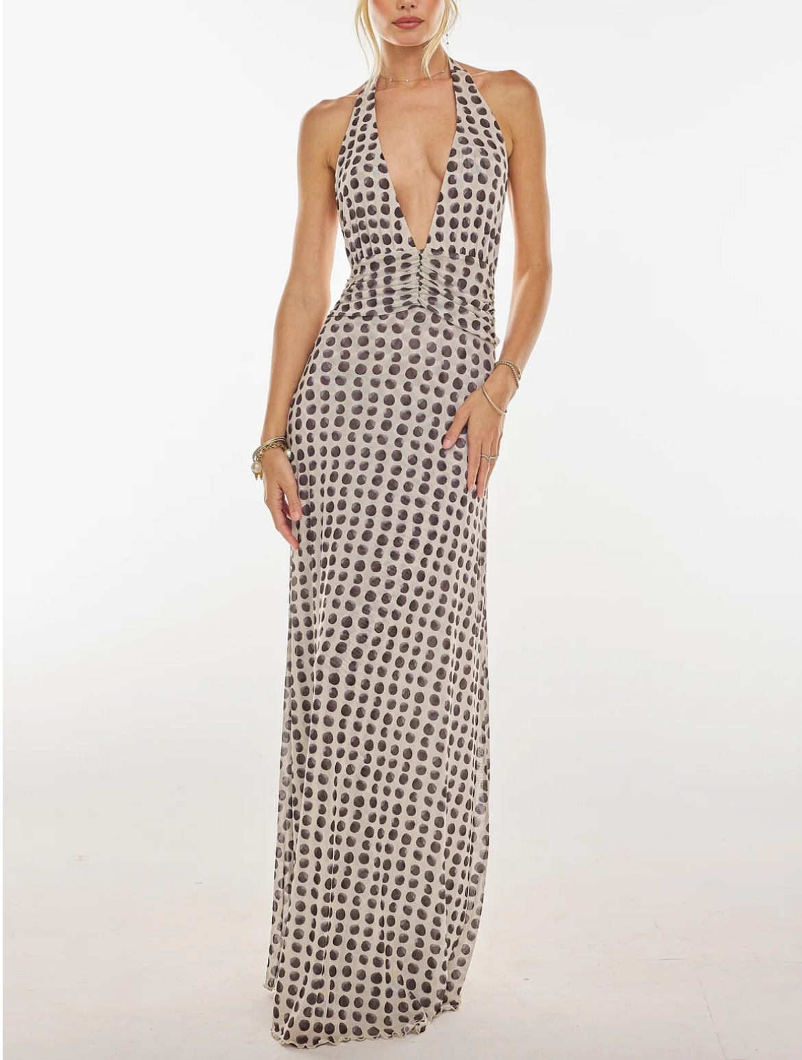 Floral Halter Neck Maxi Dress