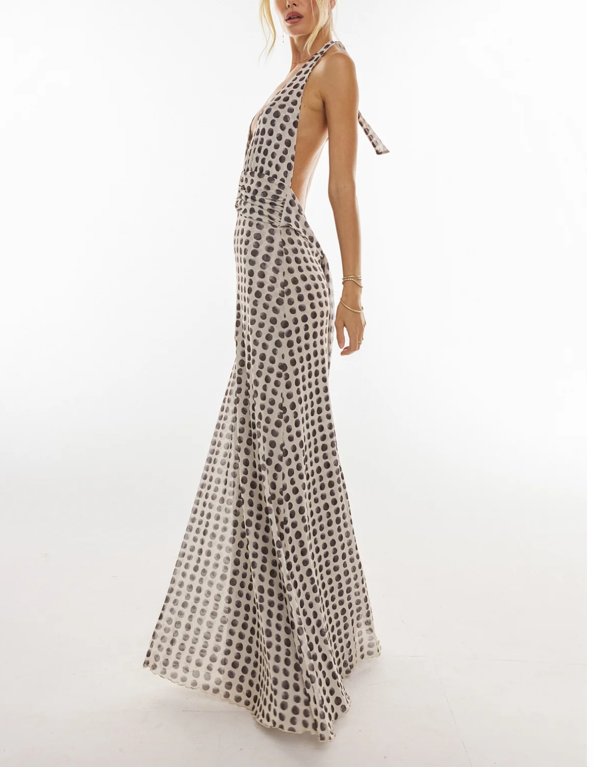 Floral Halter Neck Maxi Dress